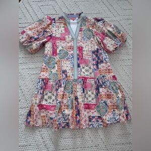 THML Multicolor Geometric Patchwork Dress XL